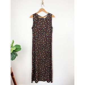 VTG 90s Studio Ease Ditsy Floral Sleeveless Maxi Dress Sz 8